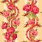 44 x 36 Maywood Studio Floral Border Pink on Light Yellow 100% Cotton